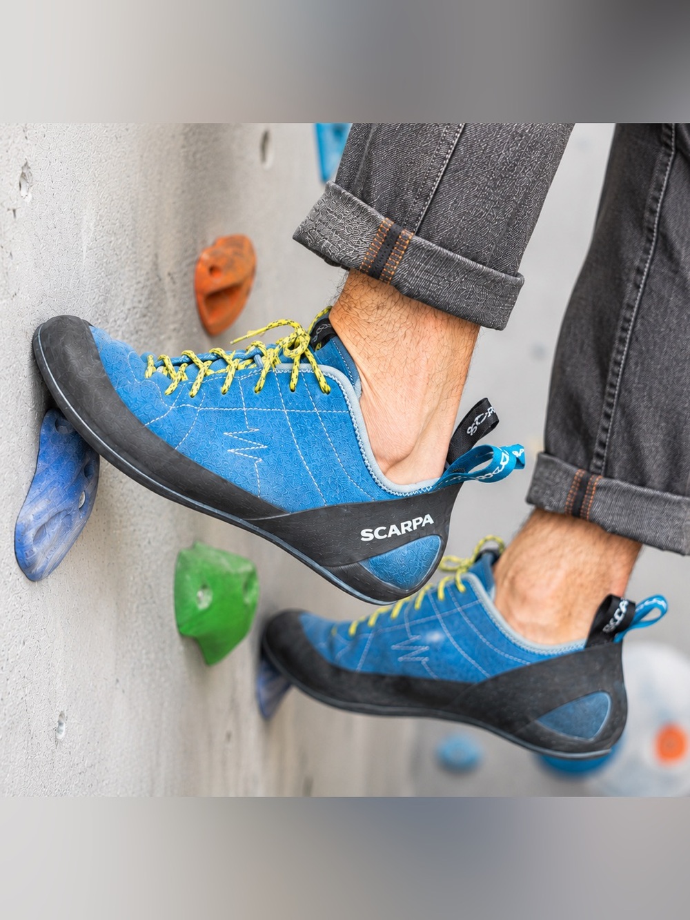 Scarpa Helix Climbing Shoes Blue Lace Up   Vibram Men’s EU 44 US 10.5